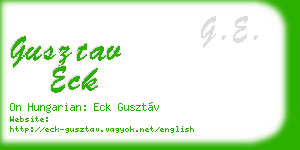gusztav eck business card